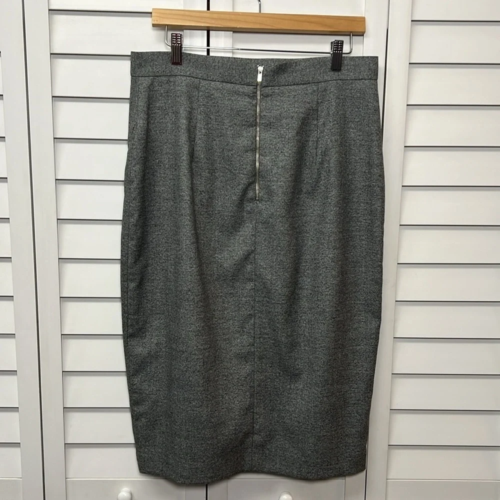 Banana Republic Zipper Stretch Pencil Skirt Size 12 Heather Gray - Picture 5 of 8